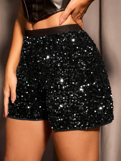 High Waist Sequin Shorts