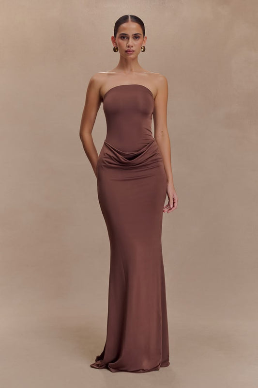 Madison Strapless Slinky Maxi Dress