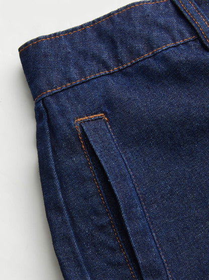 Denim Top & Shorts Set