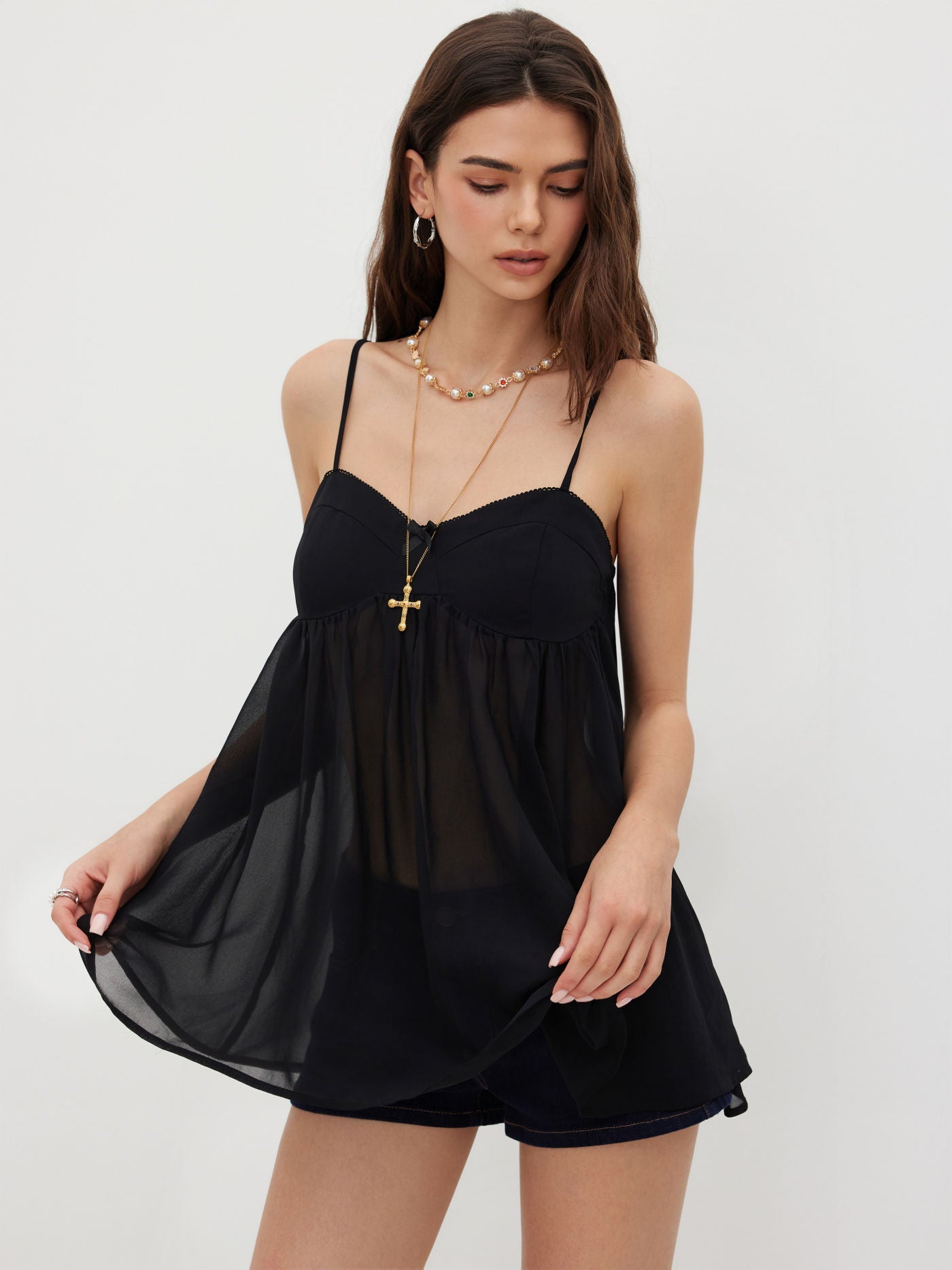 Chiffon Mini Nightdress