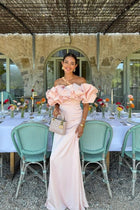Olivia Satin Off-Shoulder Gown