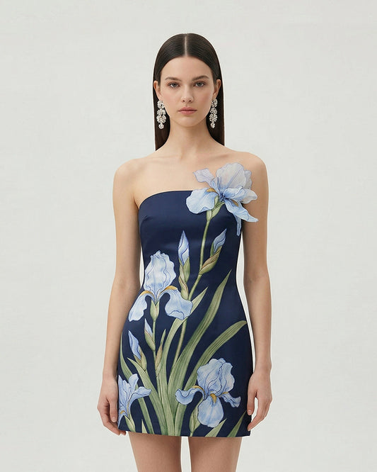 Navy blue Margot Floral Mini Dress