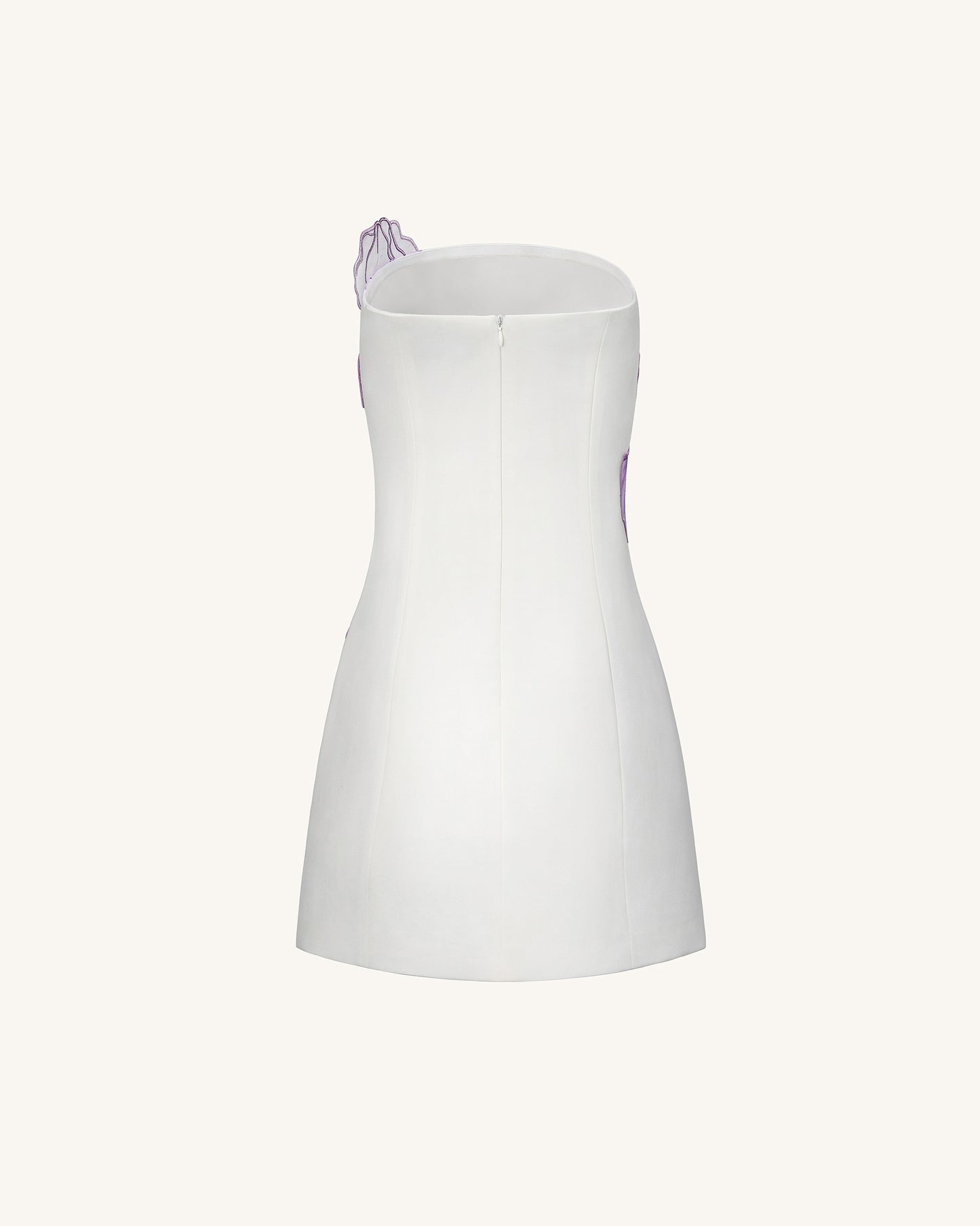 White Iris Floral Strapless Dress