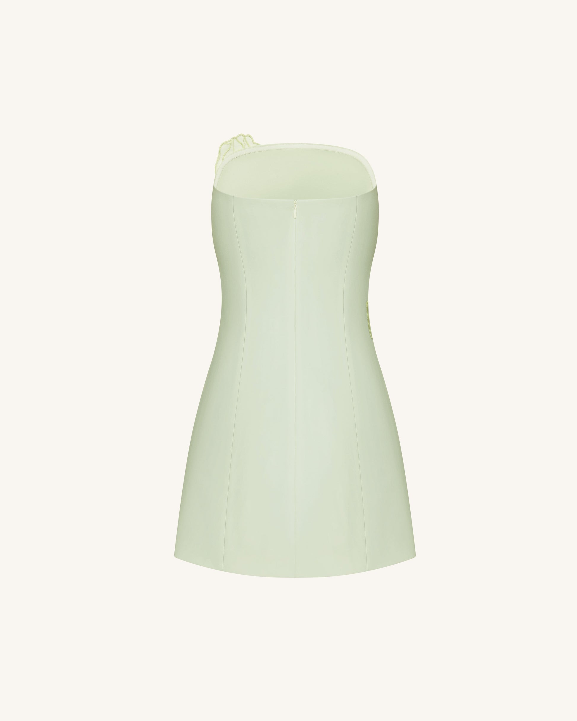 Green Iris Floral Strapless Dress
