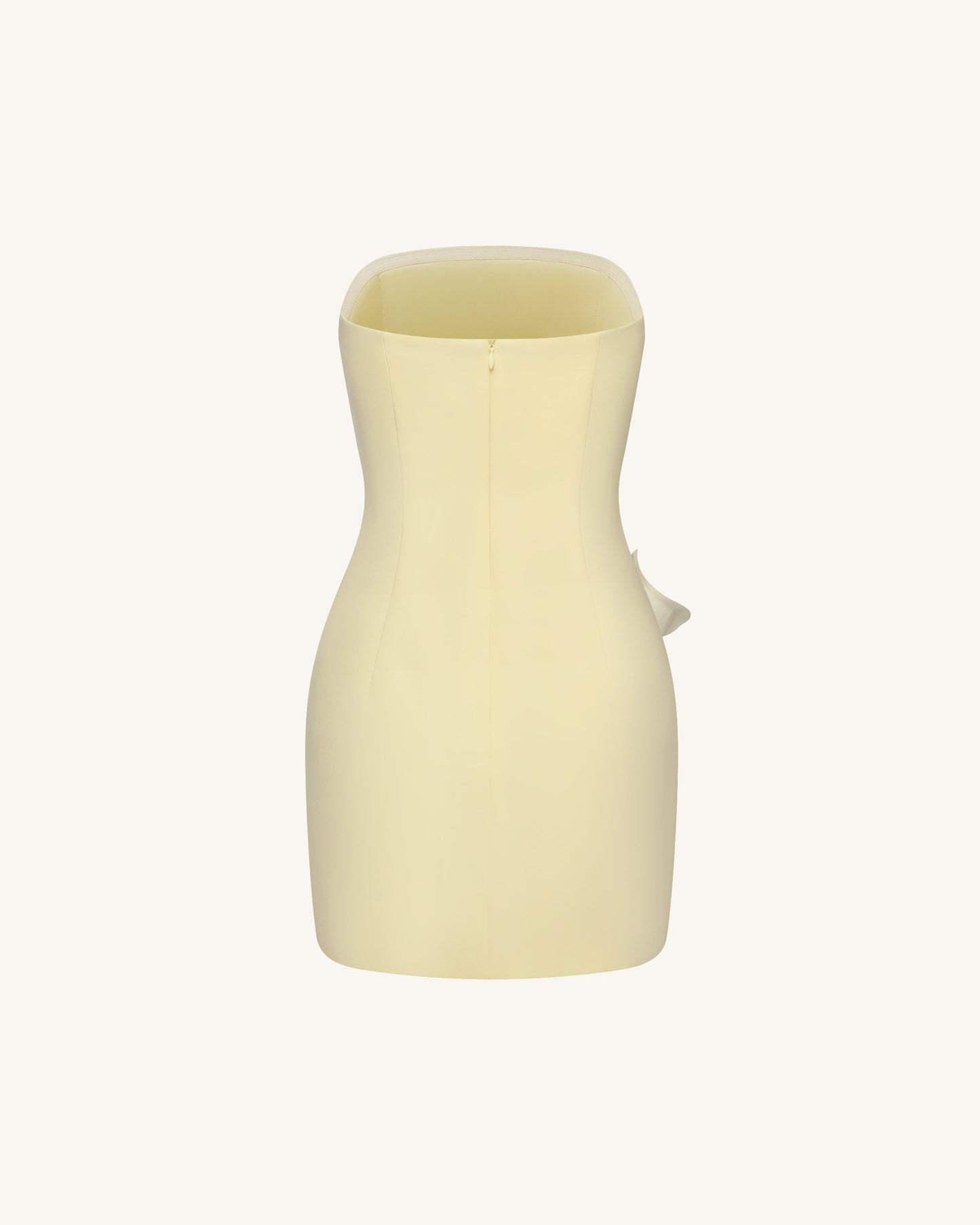 Yellow Margot Floral Appliqué Strapless Dress in Yellow