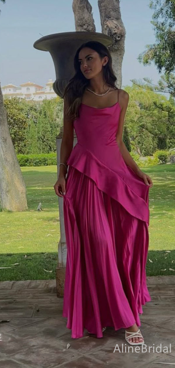 Custom Color(leaving a note) Vivienne Pleated Satin A-Line Gown