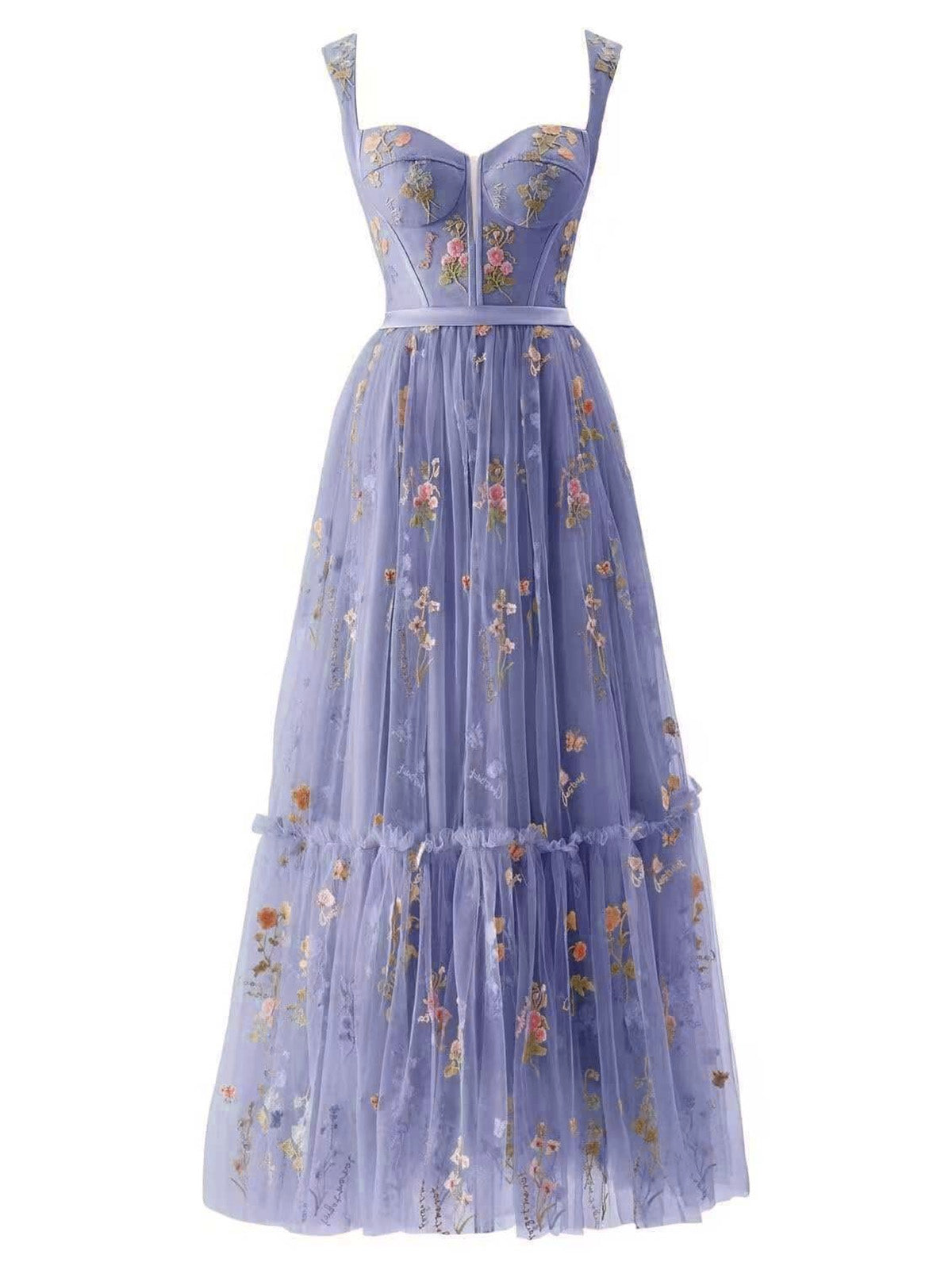 Pale Green Margot Floral Mesh Dress