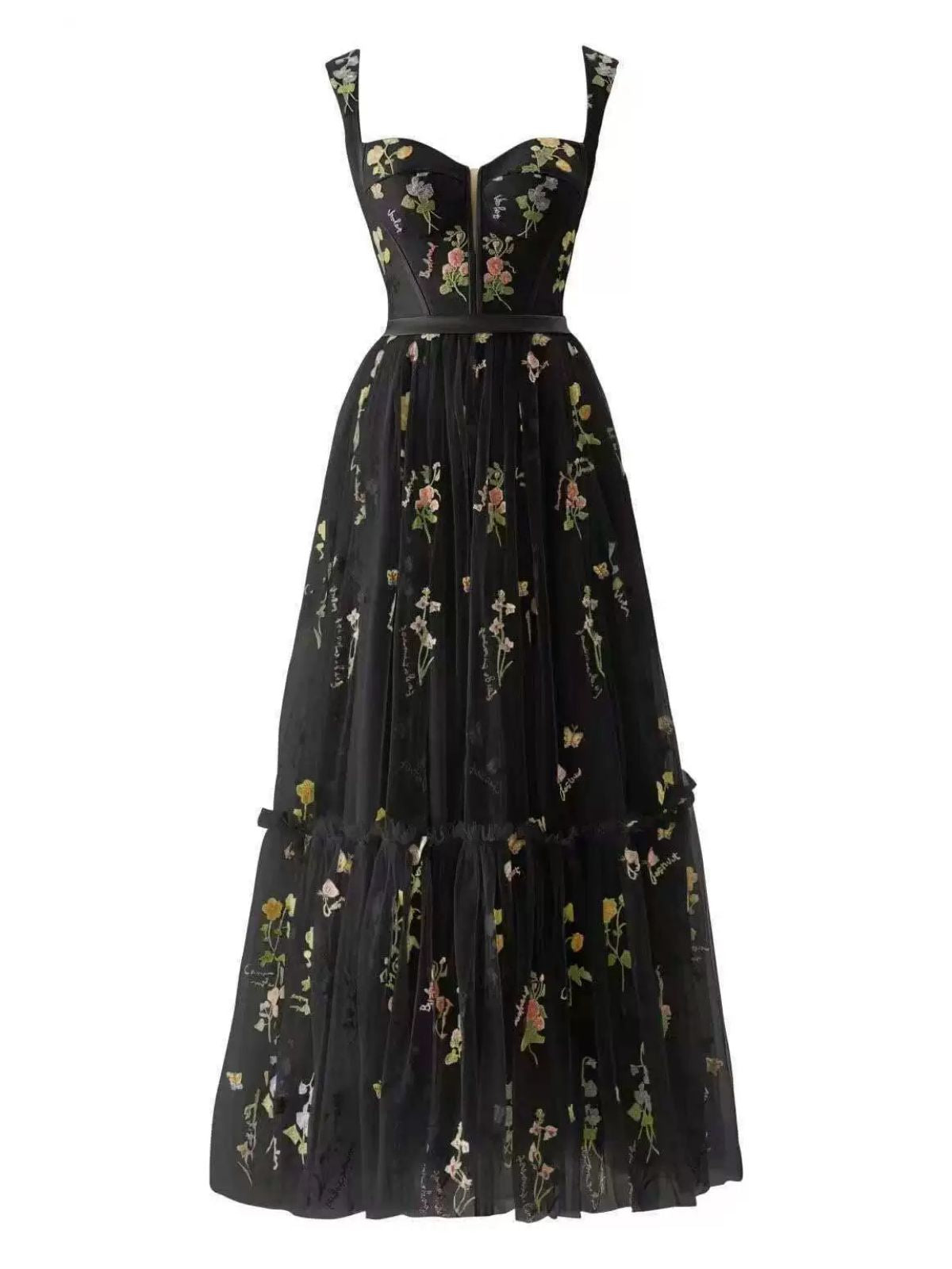 Light Blue Margot Floral Mesh Dress