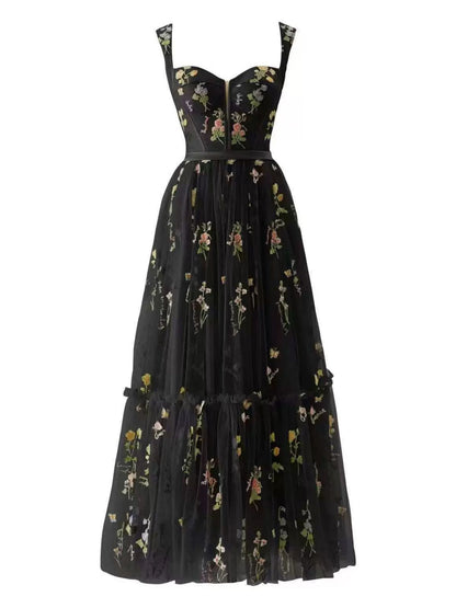 Light Blue Margot Floral Mesh Dress