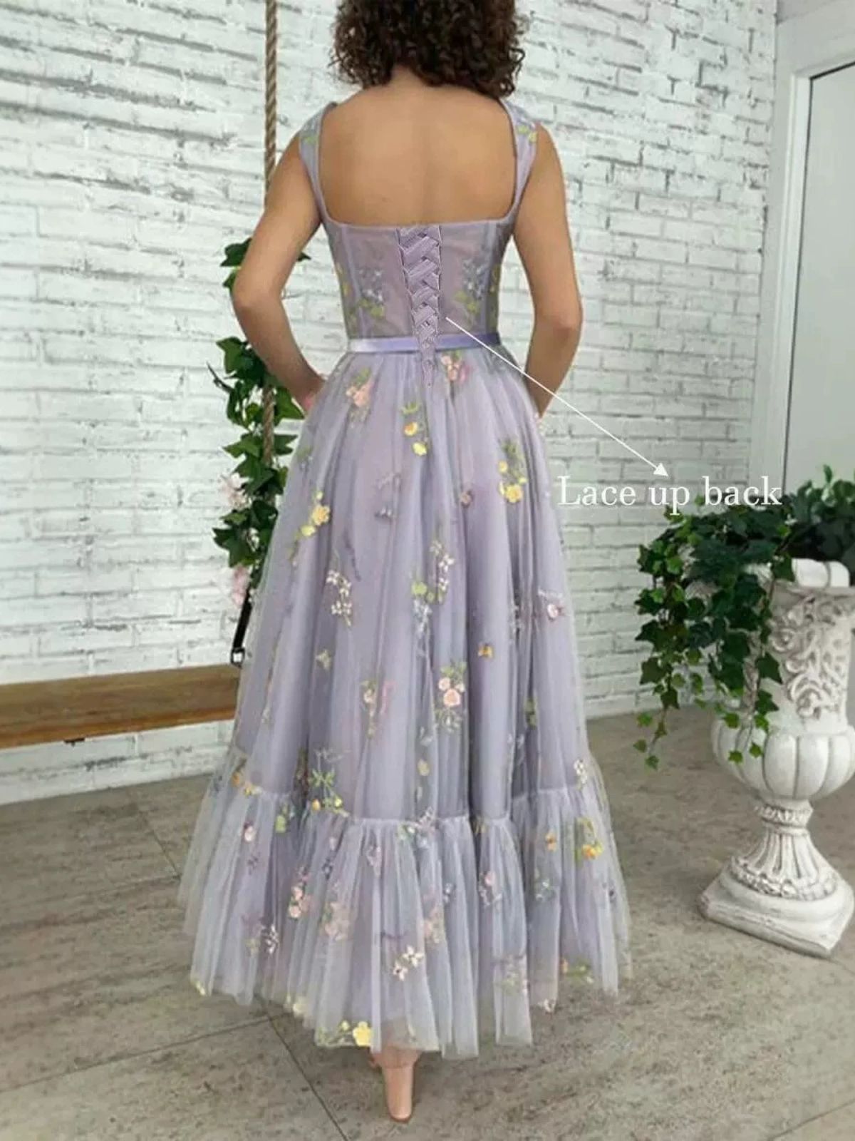 Green Margot Floral Mesh Dress