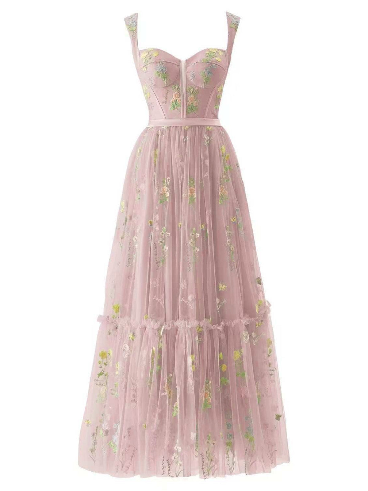 Deep Purple Margot Floral Mesh Dress