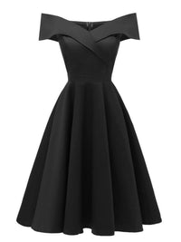 Sale] 1950s Off Shoulder Swing Dress