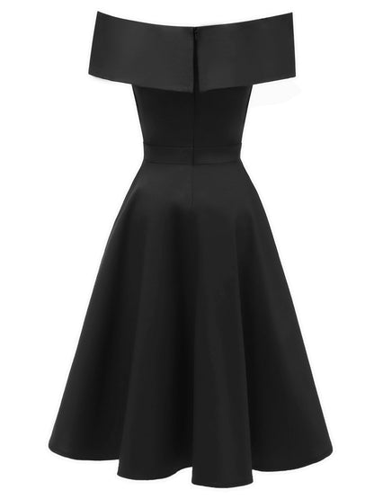 Sale] 1950s Off Shoulder Swing Dress Margot Mesh Ruffle Maxi Dress