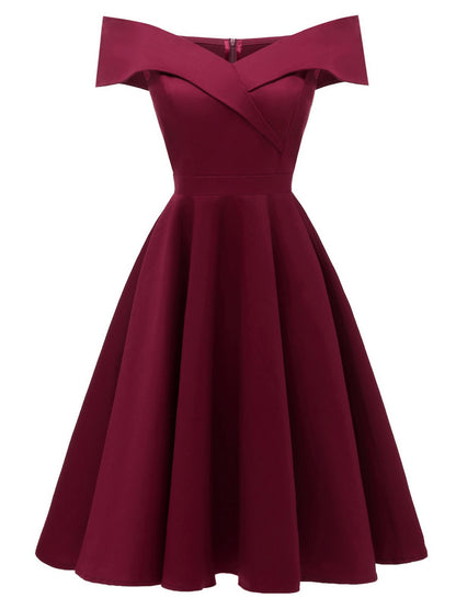Sale] 1950s Off Shoulder Swing Dress Margot Mesh Ruffle Maxi Dress