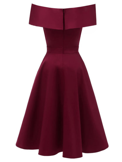 Sale] 1950s Off Shoulder Swing Dress Margot Mesh Ruffle Maxi Dress