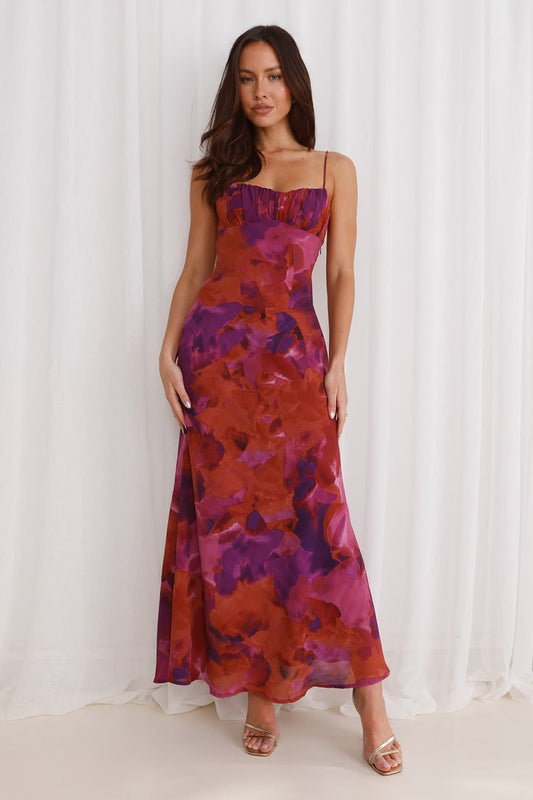 Arabella Wedding Maxi Dress in Luxe Print