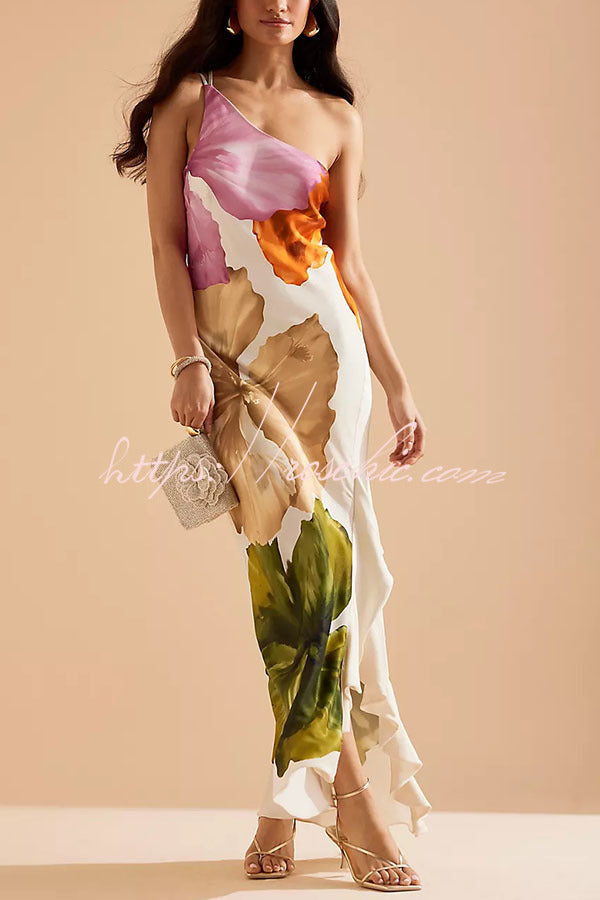 White Valentina Floral Maxi Slip Dress