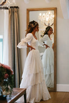 lantern sleeve wedding dresses,Rustic lace wedding dress,white wedding dresses