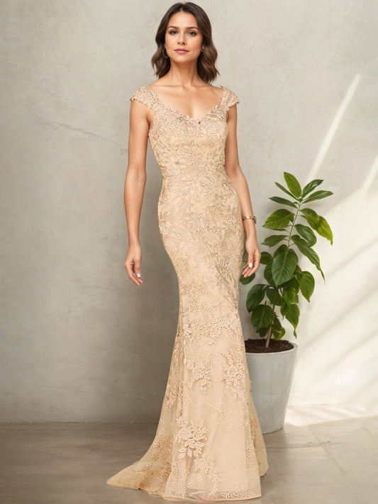 Champagne Eleanor Lace Mother of the Bride Dress