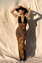 Clara Maxi Dress in Multi-Black
