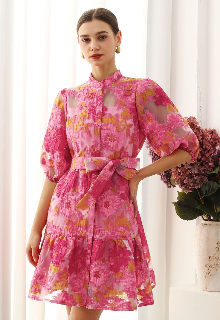 Charlotte Floral Jacquard Dress
