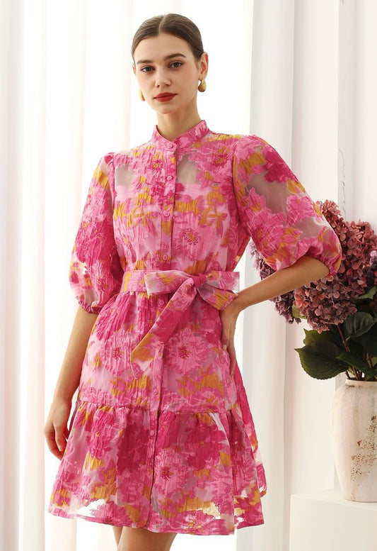 Charlotte Floral Jacquard Dress