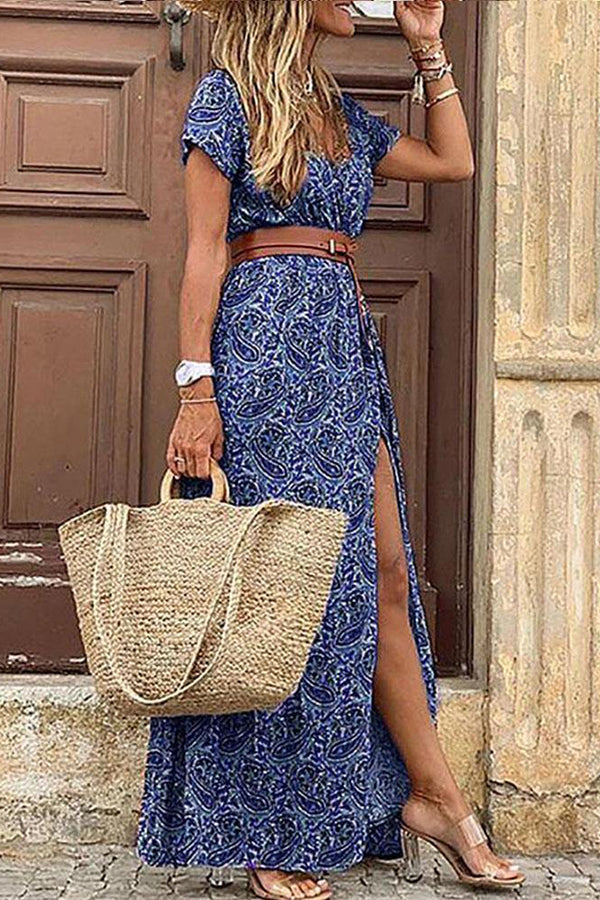 Red Margot Paisley Maxi Dress