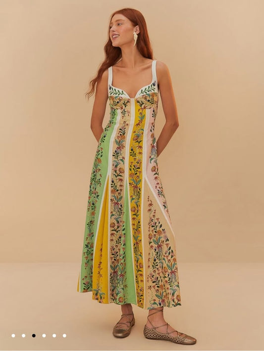 Adriana Striped Linen Maxi Dress
