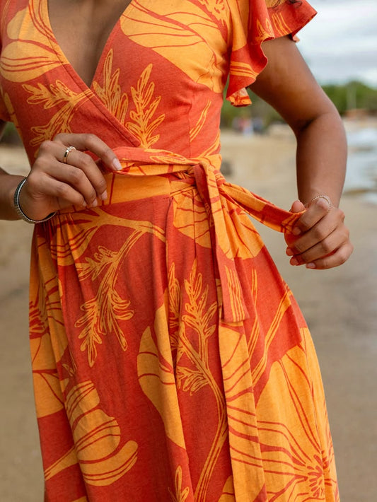 Isla Poppy Silk Dress