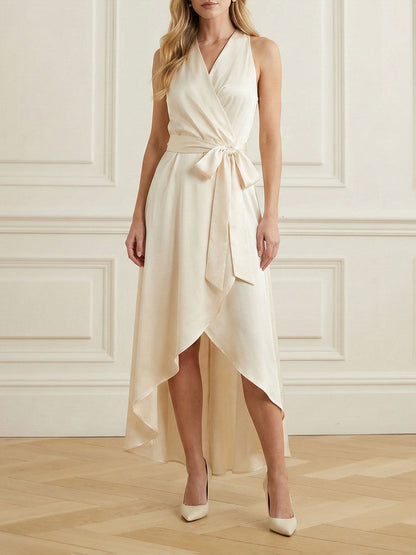 YELLOW Margot High-Low Ruffle Maxi Dress