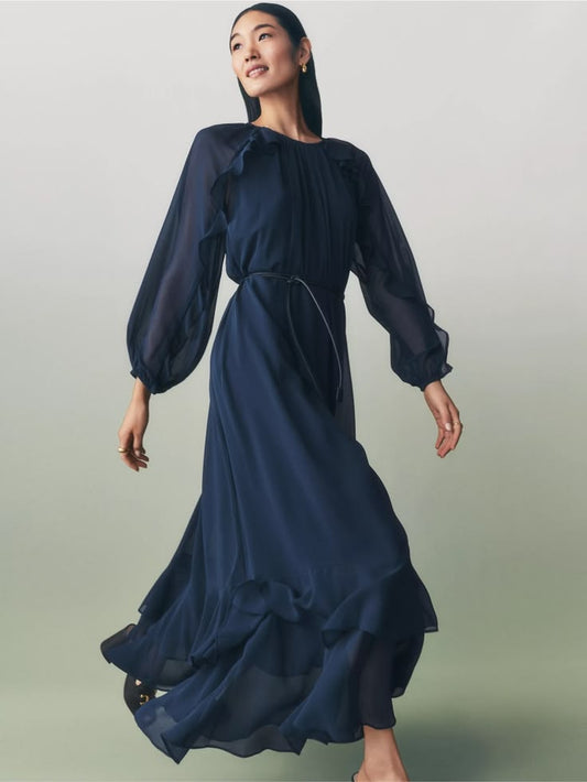 Margot Ruffle Chiffon Maxi Dress