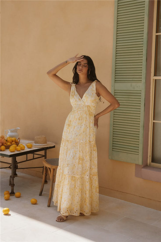Sunny Splendour Maxi Dress Yellow - L