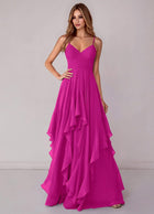 Margot A-Line Chiffon Bridesmaid Dress in Fuchsia