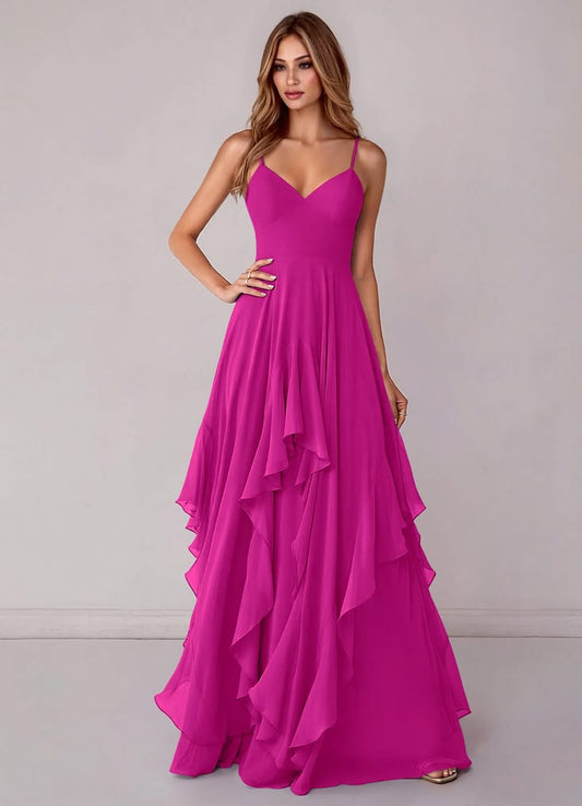 Margot A-Line Chiffon Bridesmaid Dress in Fuchsia
