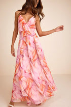 Astraea Abstract Surplice Maxi Dress