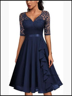 Margot Floral Lace Half-Sleeve Dress