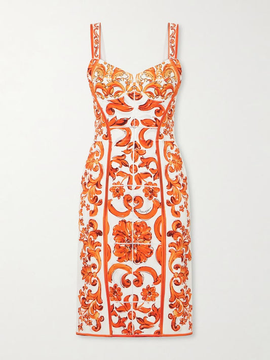 Margot Silk-Blend Charmeuse Mini Dress in Orange