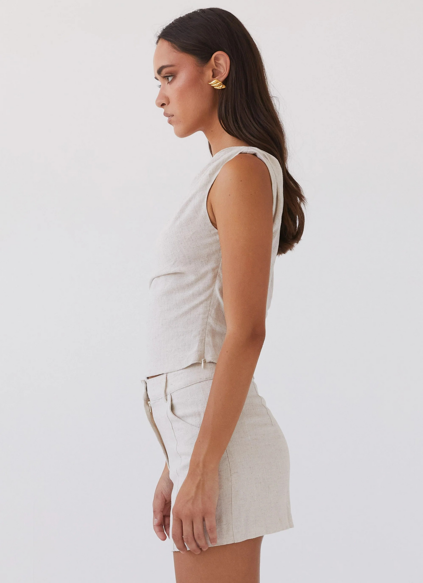 Marissa Linen One Shoulder Top