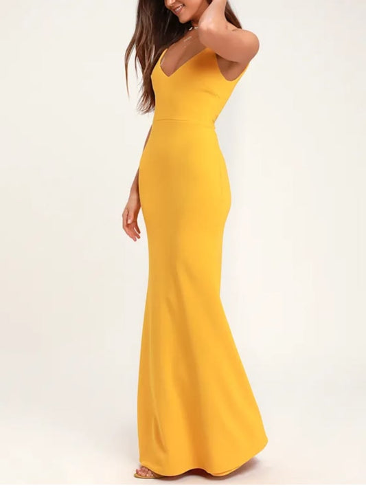 Arabella Golden Maxi Dress