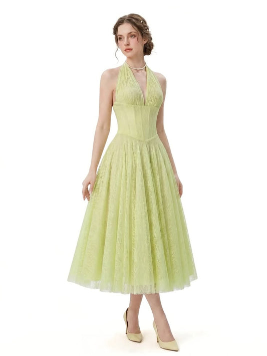 Amalia Halter Corset Maxi Dress