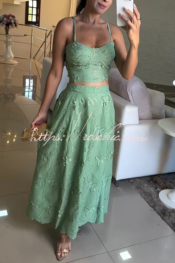 line Maxi Skirt Set Sophia Embroidered Smocked Maxi Dress
