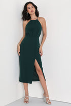 Arabella Emerald Sleeveless Midi Dress