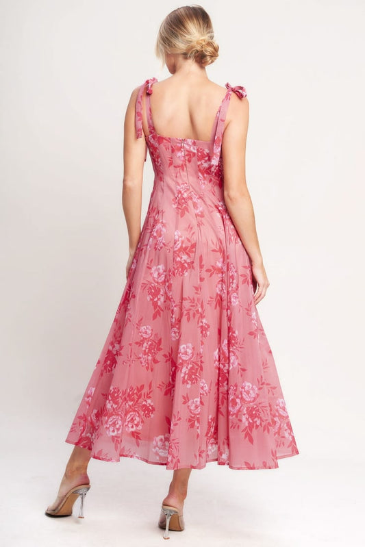 Margot Square Neck Chiffon Midi Dress