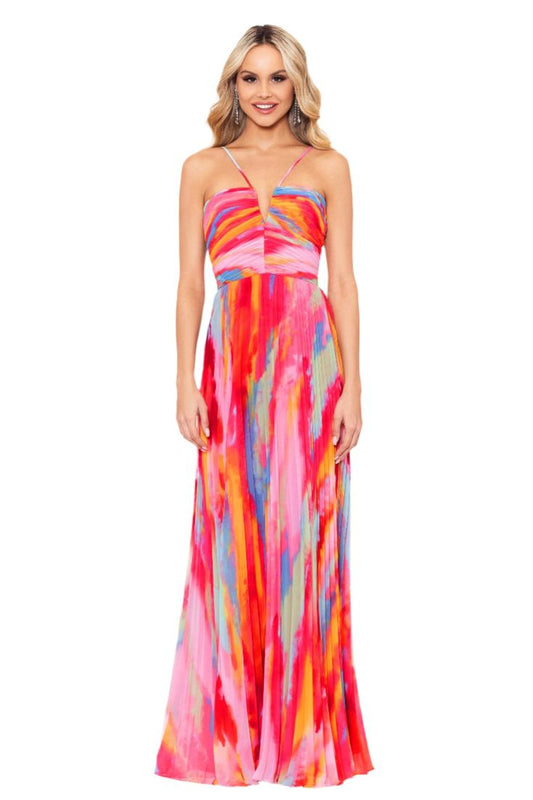 Evangeline Taffeta Ruffle Gown