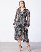 Margot Metallic High-Low Cocktail Dress