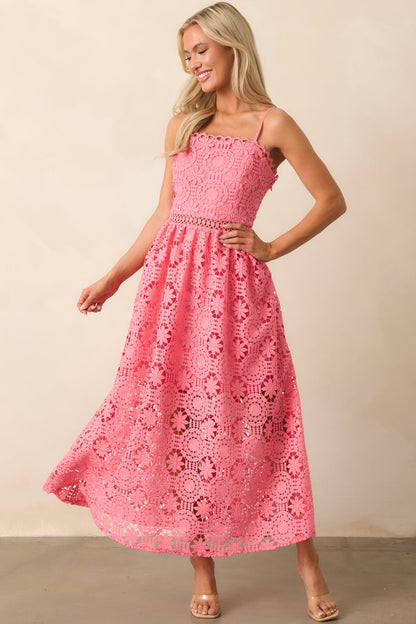 Coral Margot Coral Floral Embroidered Maxi Dress