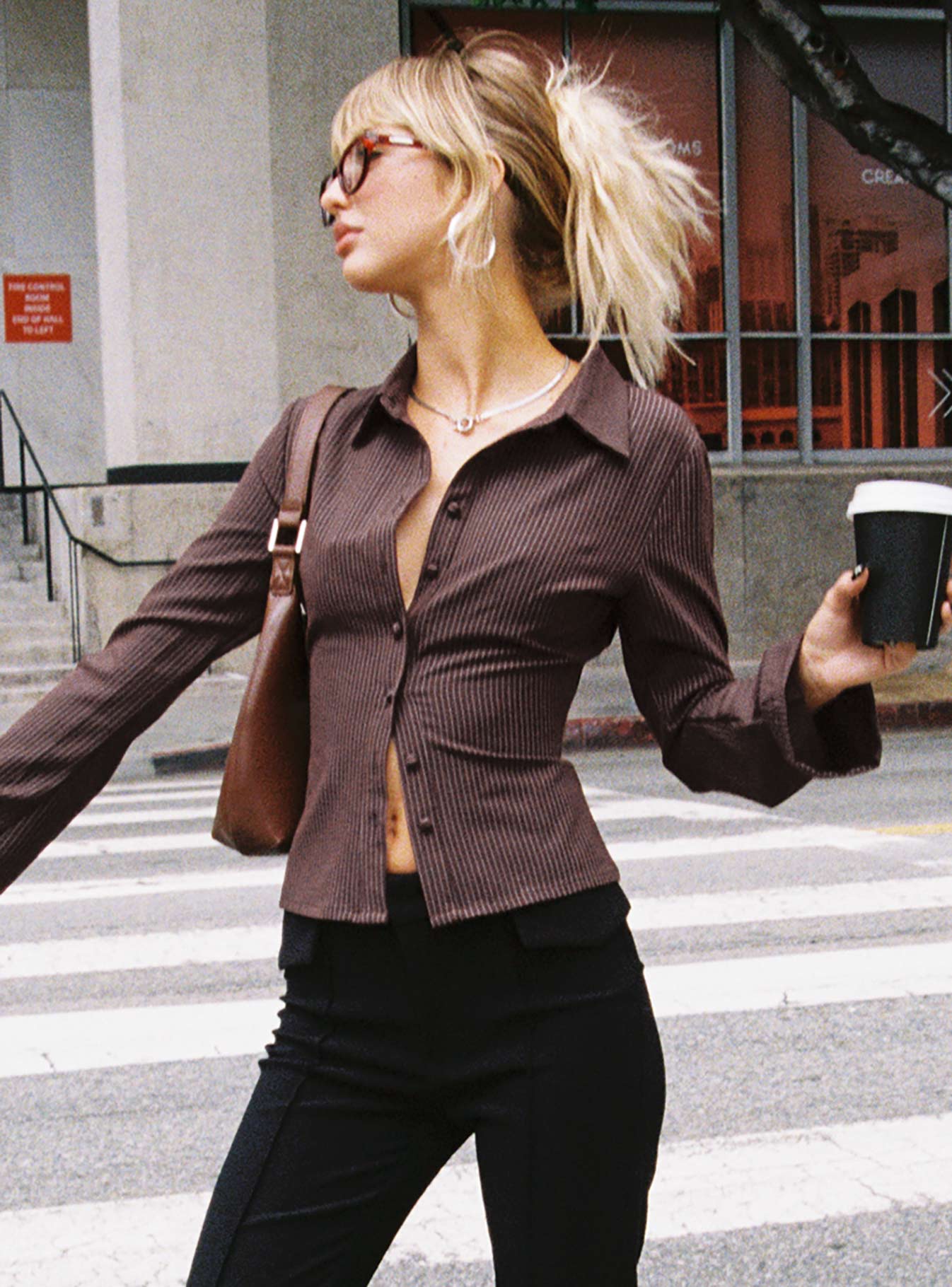 JESS PINSTRIPE BLOUSE