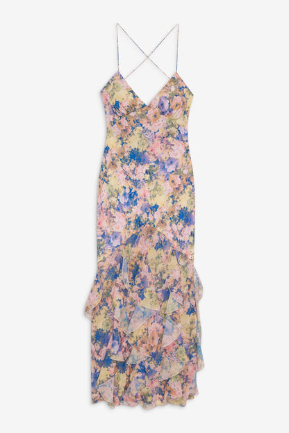 Elea Pink Silk Maxi Dress