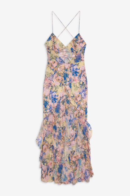Elea Pink Silk Maxi Dress