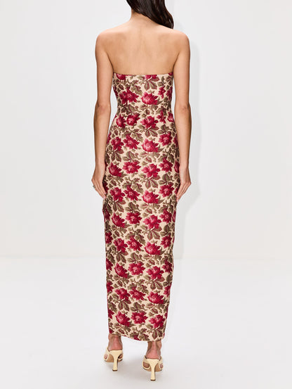 ROSE BUD Rosalie Strapless Silk Dress